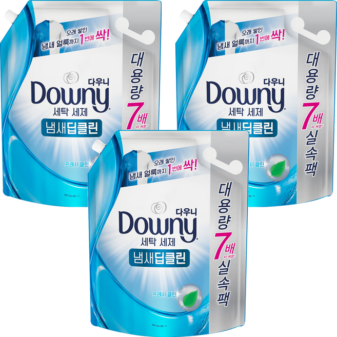 Downy 深層去味清新潔淨洗衣精 補充包, 3.2L, 3包