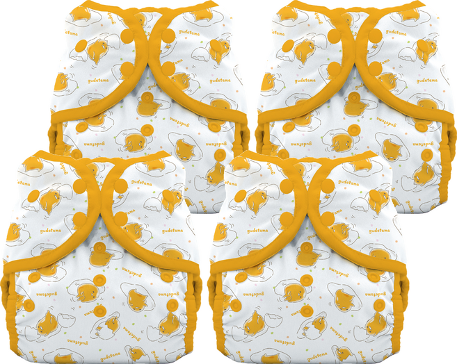 THiRSTiES 游泳尿布褲 SANRIO聯名款 Gudetama 蛋黃哥 0-9個月, S, 4件