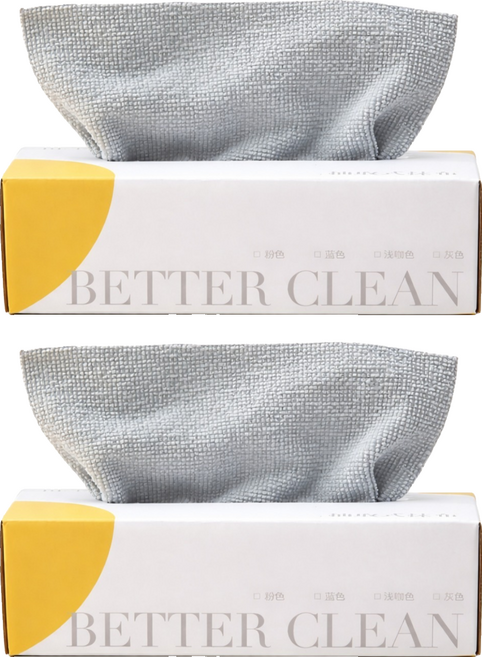 BETTER CLEAN 一次性抽取式吸水清潔布 28 x 22cm 灰色, 2套, 15個裝