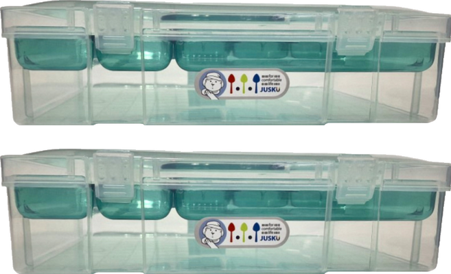 JUSKU 佳斯捷 佳斯捷系列 A4芭比收納箱 3250 645g, 綠色, 2個