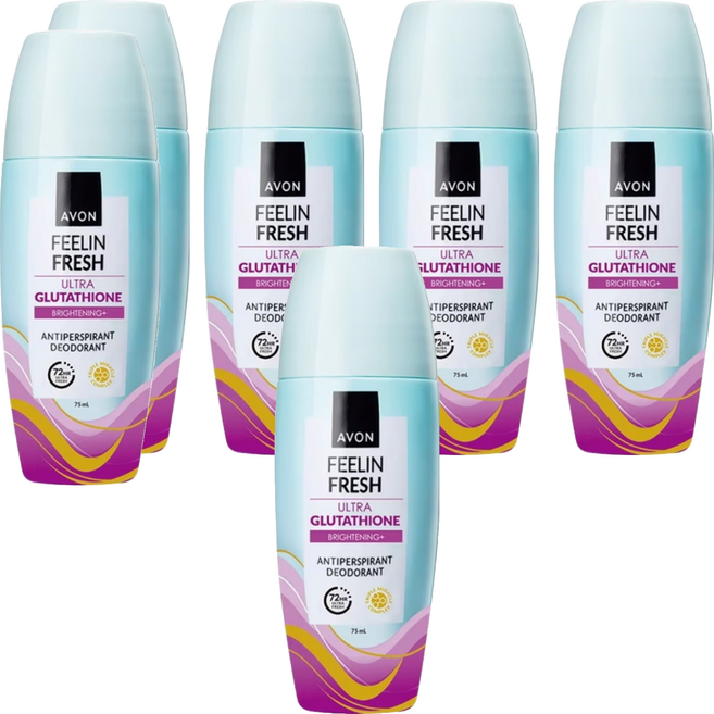 AVON 雅芳美白透亮制汗體香劑, 6個, 75ml
