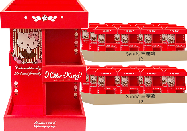 Sanrio 三麗鷗 HELLO KITTY旋轉收納櫃 SKT1320, 玫瑰花, 24個