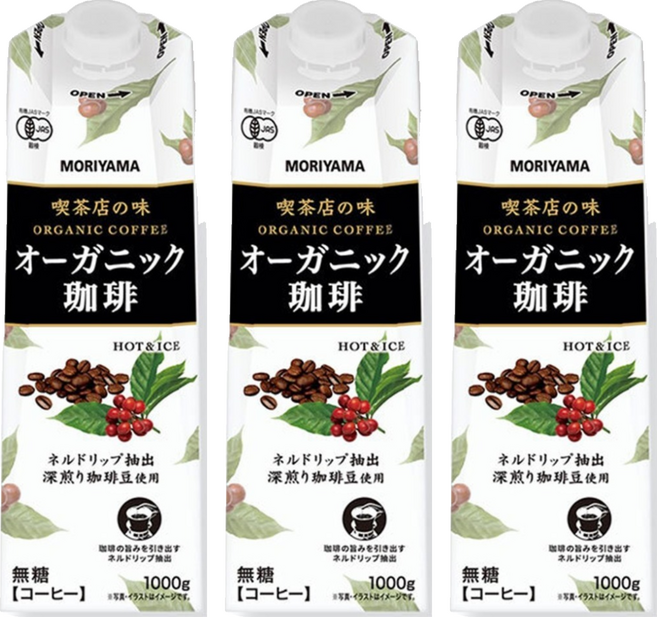 MORIYAMA 守山乳業 喫茶店の味 咖啡, 3個, 1L