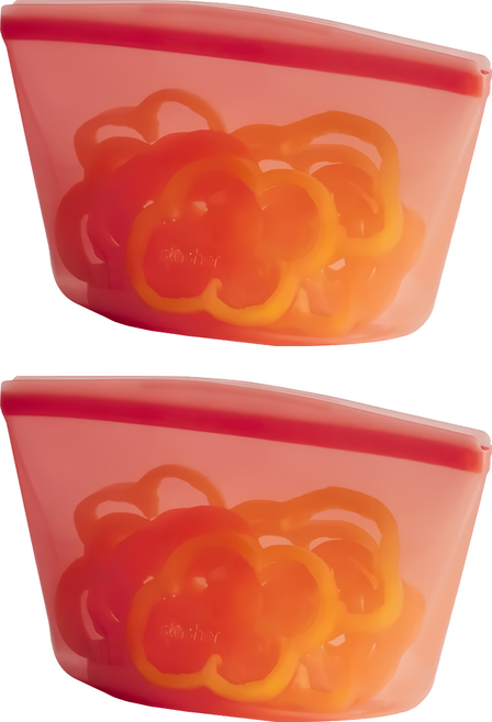 stasher 碗形矽膠密封袋 紅色 1419ml, L, 1個, 2個