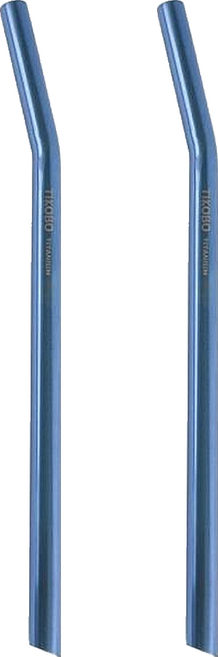 TiKOBO 鈦工坊 純鈦彎式吸管 12mm 藍色, 1支, 2支