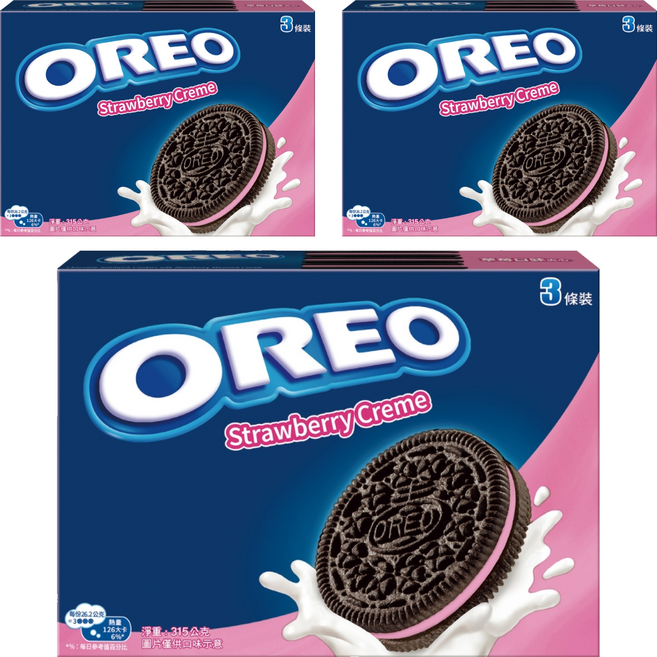 OREO 奧利奧 夾心餅乾 草莓口味, 315g, 3盒
