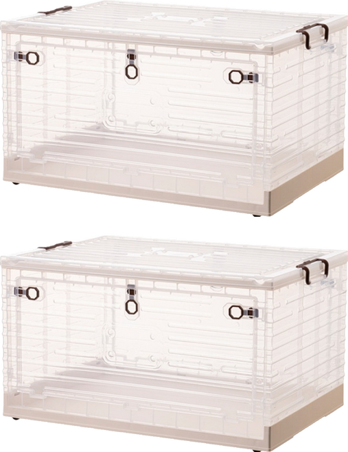 7204折疊箱, 透白色, 2個
