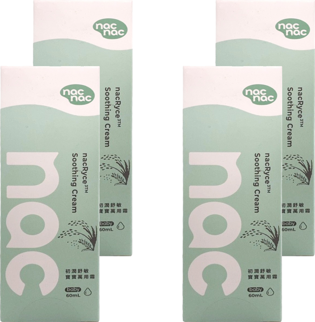 nac nac 初潤舒敏寶寶萬用霜, 4個, 60ml