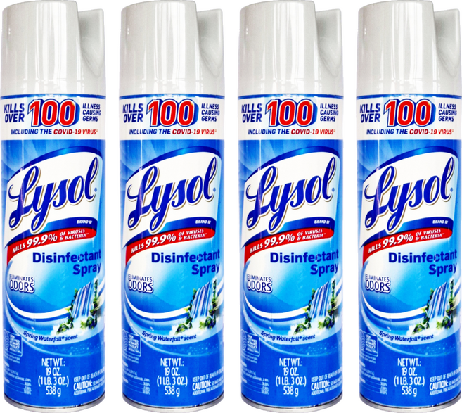 Lysol 來舒 消臭清新噴霧 春天瀑布, 19oz, 4瓶