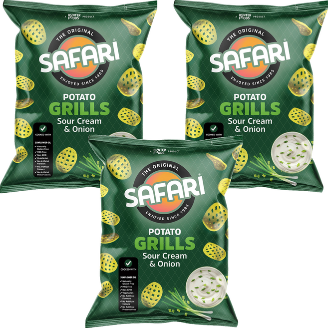 阿拉伯 SAFARI 格子洋芋片 酸奶洋蔥味, 60g, 3個