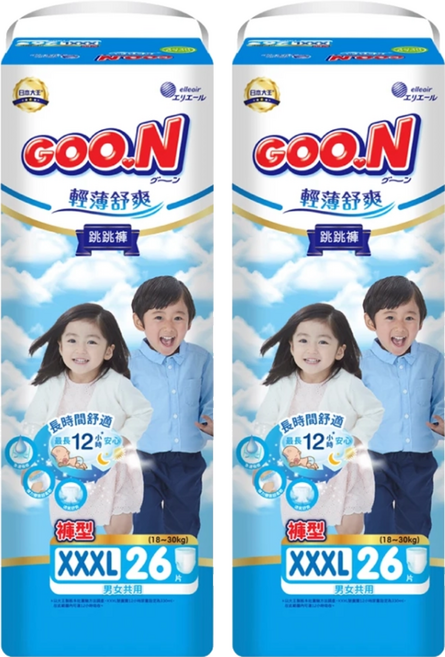 GOO.N 大王 輕薄舒爽 紙尿布 褲型 18~30kg, 3XL, 52片