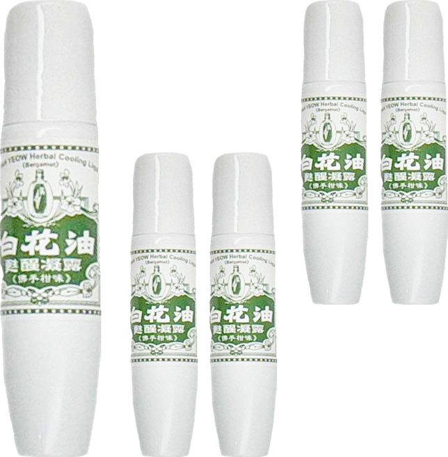 白花油 甦醒凝露 12歲以上, 佛手柑味, 15ml, 5瓶
