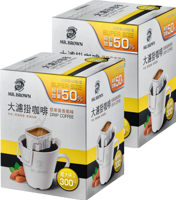 金車 MR.BROWN 伯朗咖啡 大濾掛咖啡 堅果蜜香風味, 150g, 20包