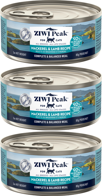 ZIWI Peak 滋益巔峰 貓用主食罐, 85g, 3個, 羊肉+鯖魚