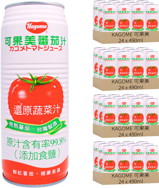 KAGOME 可果美 蕃茄汁, 490ml, 96罐