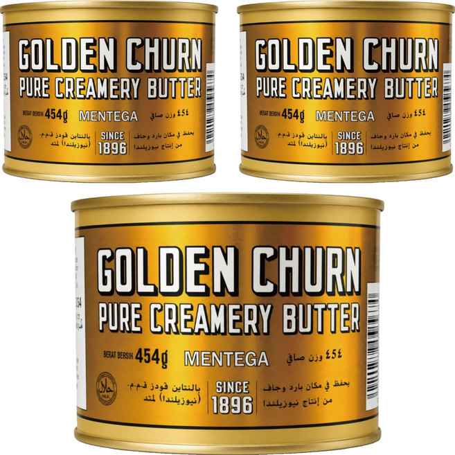GoldenChurn 金桶罐裝奶油, 454g, 3個