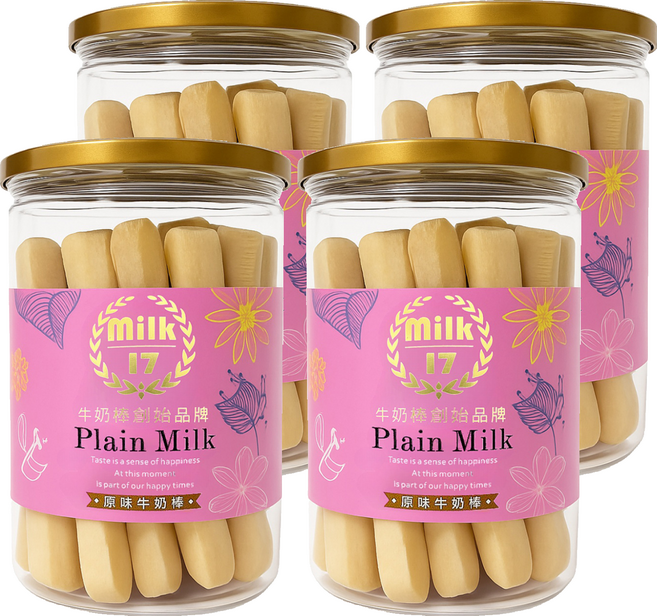 純新 Milk17 原味牛奶棒, 200g, 4罐