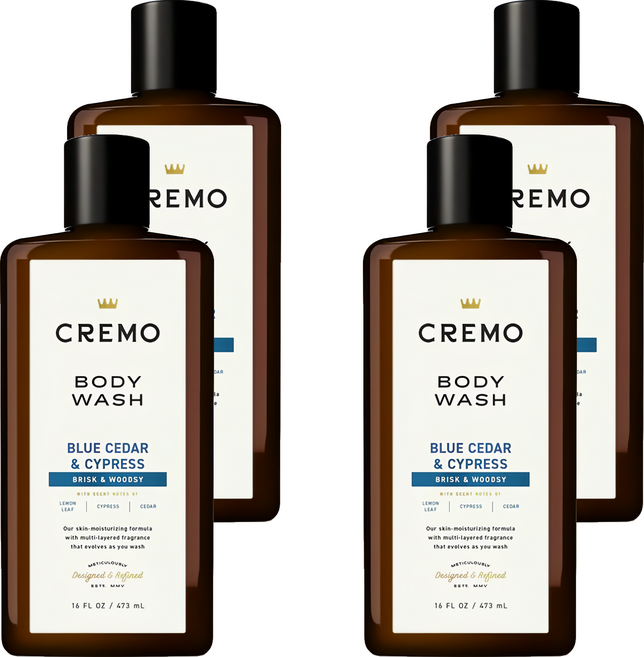 CREMO 雪松柏樹 沐浴露, 473ml, 4瓶
