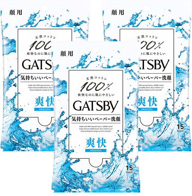 GATSBy 涼感濕紙巾 涼爽型, 1入, 3包