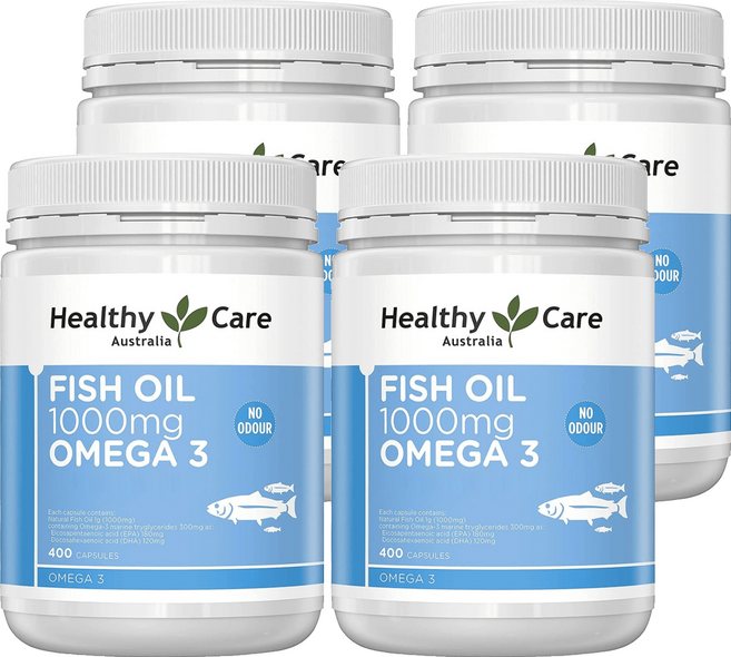 Healthy Care 澳洲深海魚油 Omega-3 膠囊 400顆, 587.2g, 4罐