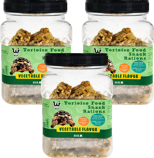 WEIYITER 維益特 台灣公司貨 陸龜蔬菜風味營養口糧 爬蟲專用, 120g, 3罐