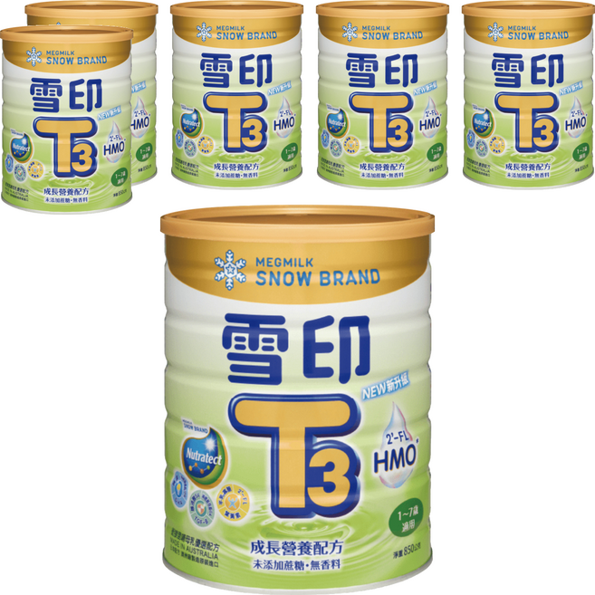 SNOW 雪印 金T3 PLUS成長營養配方 1~7歲, 850g, 6個