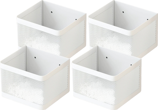 磁吸收納盒 小號, 4個, 白色