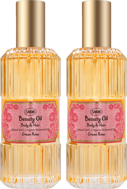 SABON 國際航空版 保濕光萃油 以色列綠玫瑰, 2個, 100ml