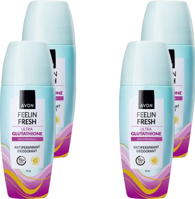 AVON 雅芳美白透亮制汗體香劑, 4個, 75ml
