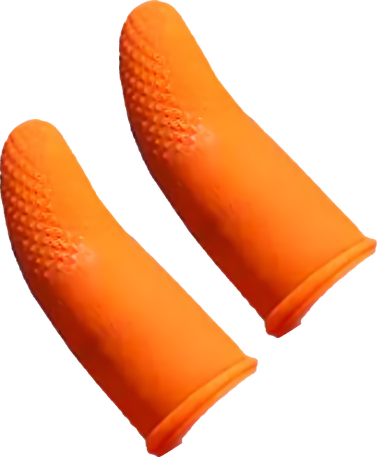 乳膠指套 顆粒止滑手指套 S(5.3 x 3.1cm) 橙色 500g, 1包, 2包