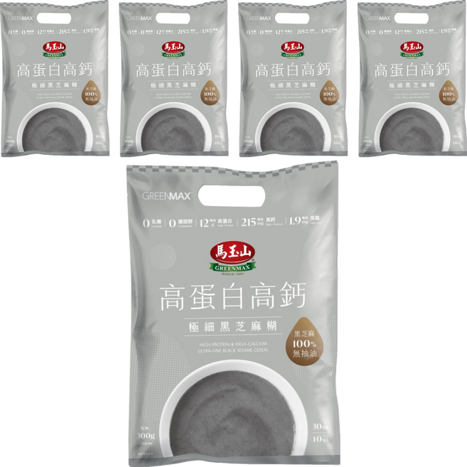 馬玉山 高蛋白高鈣極細黑芝麻糊 10包, 5袋, 300g