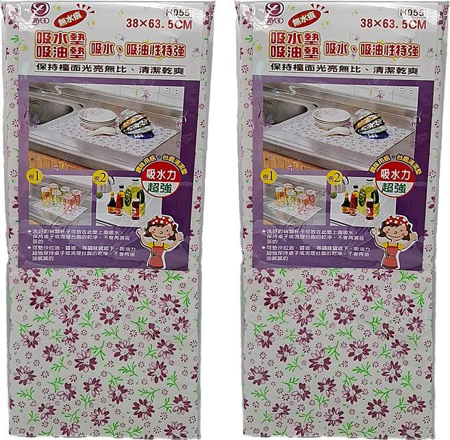 DAYGO 黛歌 H055吸水吸油無痕墊櫥櫃墊, 混和顏色, 2入