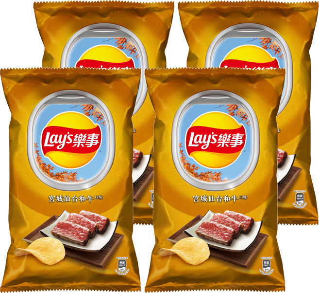 Lay's 樂事 宮城仙台和牛口味洋芋片, 85g, 4包