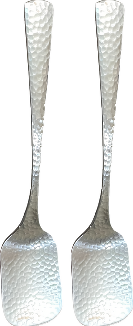 SALUS 佐藤金屬 304不鏽鋼鎚目餐具 冰淇淋匙 13.1 x 2.7cm 23g, Silver, 2支