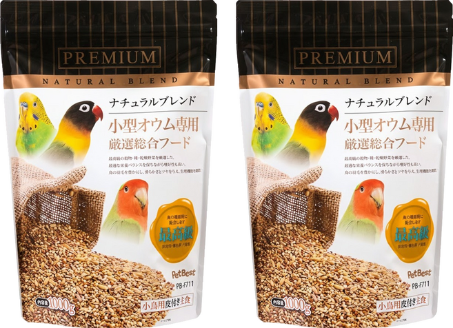 PetBest 小型鸚鵡 觀賞鳥全方位飼料, 1kg, 2包