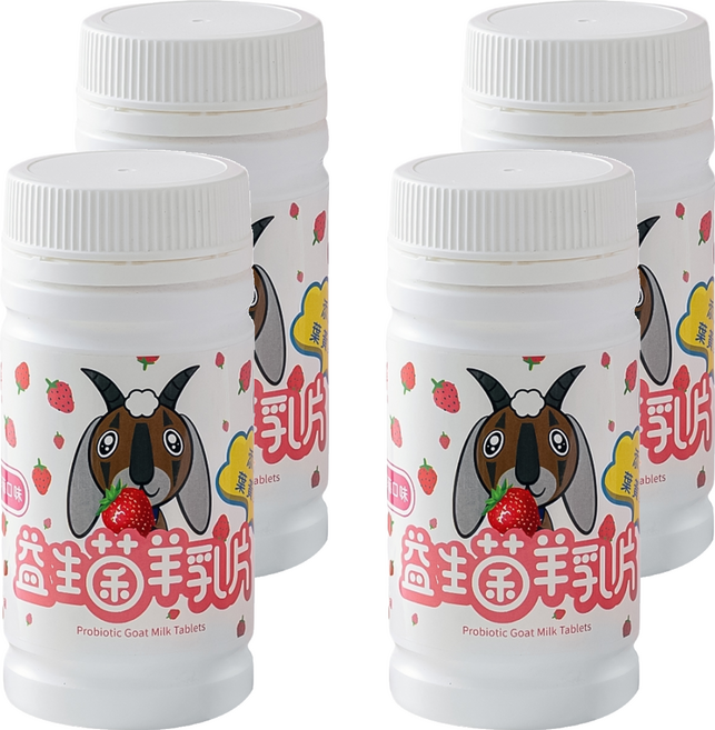fengyuans 豐園羊 益生菌羊乳片 草莓口味, 80g, 4罐