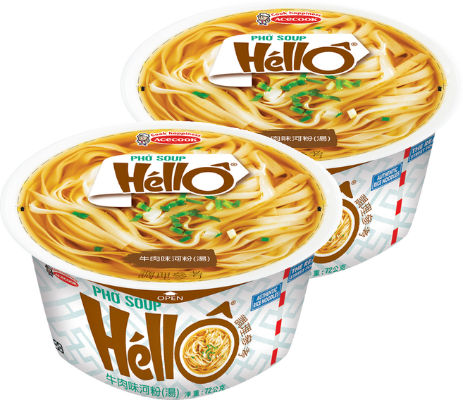 AceCOOK HELLO 牛肉味河粉 湯, 2個