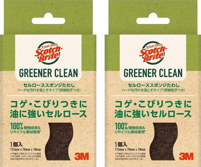 3M Scotch-Brite 百利 天然木漿棉菜瓜布 強力去汙, 1片, 2盒
