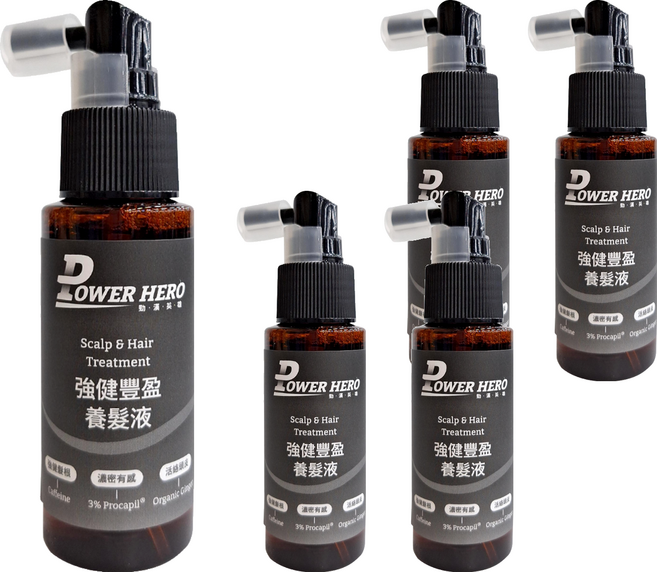 POWER HERO 勁漢英雄 強健豐盈養髮液, 60ml, 5瓶