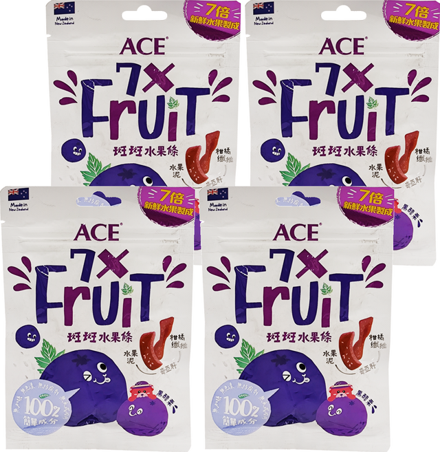 ACE 軟糖斑斑水果條 黑醋栗 + 奇亞籽, 32g, 4包