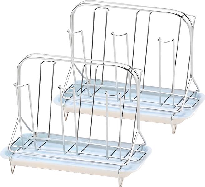 不銹鋼6入杯架附滴水盤, 2個