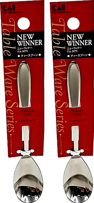 KAI 貝印 FA-5075 茶匙, 銀色, 2入
