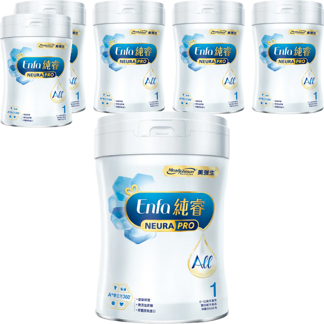 Mead Johnson 美強生 純睿1號嬰兒配方, 850g, 0-12個月, 6罐
