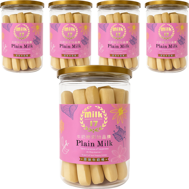 純新 Milk17 原味牛奶棒, 200g, 5罐