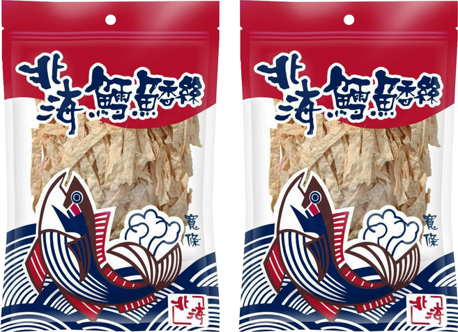 北海 鱈魚香絲 寬條, 212g, 2包