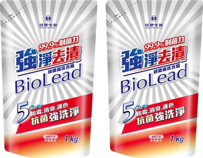 台塑生醫 BioLead 強淨去漬洗衣精補充包, 2個, 1kg
