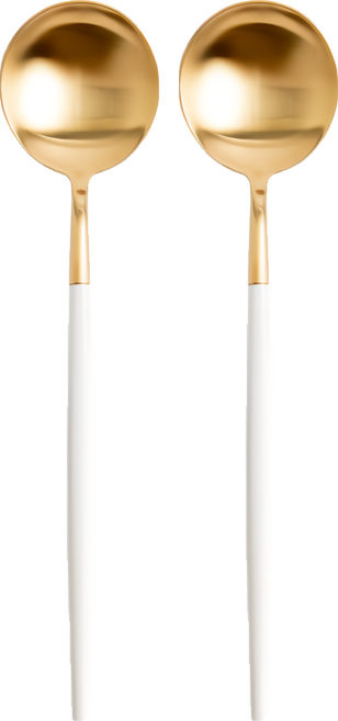 葡萄牙風 304不鏽鋼 白金 餐匙, 2入