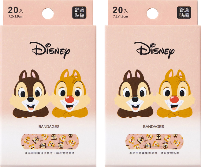 ONEDER 旺達棉品 奇奇與蒂蒂系列 貼繃, 20片, 2盒
