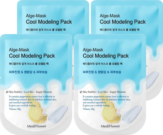 MediFlower 台灣公司貨 SPA海藻軟膜 藍色 酷涼, 4組, 1入