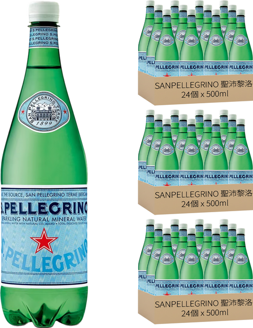 SANPELLEGRINO 聖沛黎洛 氣泡水, 500ml, 72個